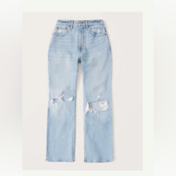 NWT Abercrombie & Fitch curve love high rise 90s Relaxed Jeans - Picture 3 of 3